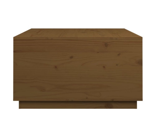 Mesa de centro madera maciza de pino marrón miel 80x80x45 cm