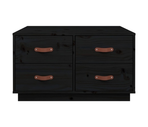 Mesa de centro de madera maciza de pino negro 80x80x45 cm