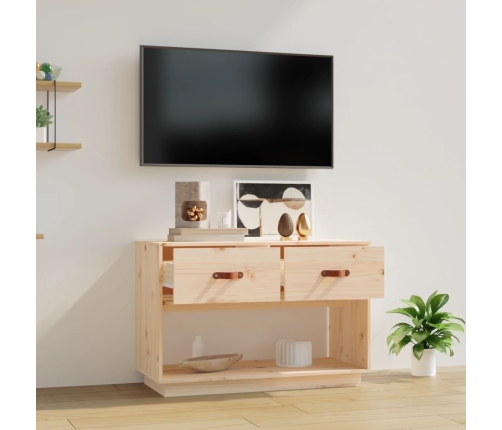 Mueble de TV de madera maciza de pino 90x40x60 cm