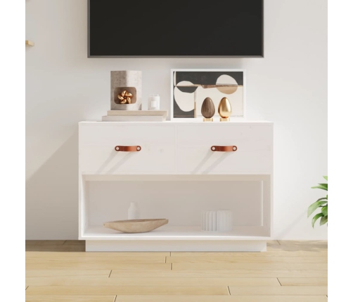 Mueble para TV madera maciza de pino blanco 90x40x60 cm