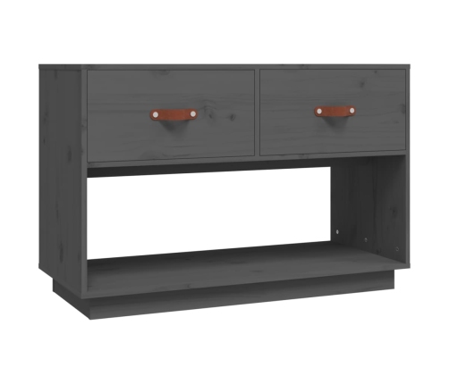 vidaXL Mueble de TV madera maciza de pino gris 90x40x60 cm