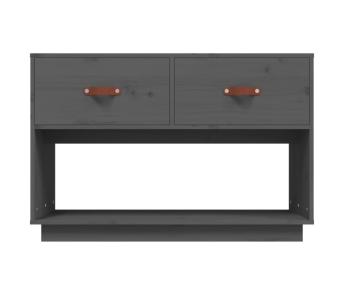 vidaXL Mueble de TV madera maciza de pino gris 90x40x60 cm