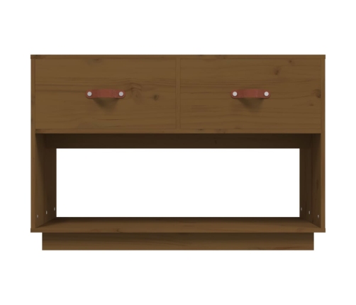 Mueble de TV madera maciza de pino marrón miel 90x40x60 cm