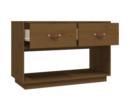 Mueble de TV madera maciza de pino marrón miel 90x40x60 cm