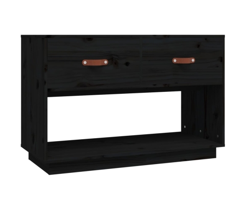 vidaXL Mueble de TV madera maciza de pino negro 90x40x60 cm