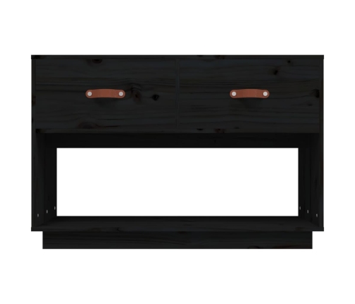 vidaXL Mueble de TV madera maciza de pino negro 90x40x60 cm