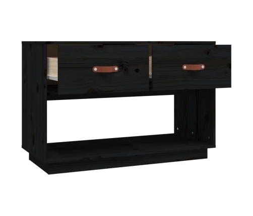 vidaXL Mueble de TV madera maciza de pino negro 90x40x60 cm