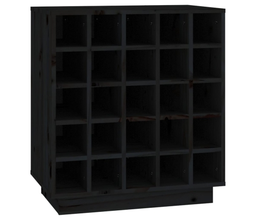 Botellero de madera maciza de pino negro 55,5x34x61 cm