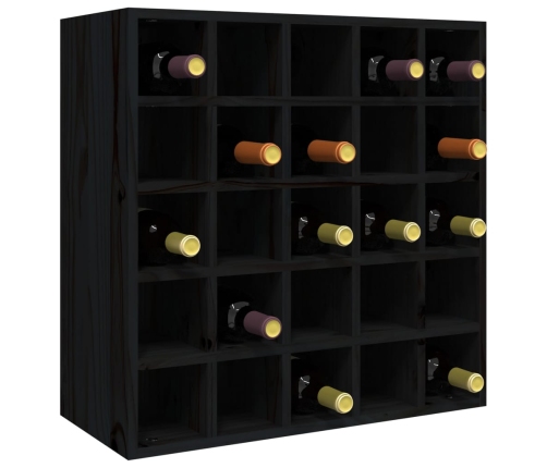 Botellero de madera maciza de pino negro 56x25x56 cm