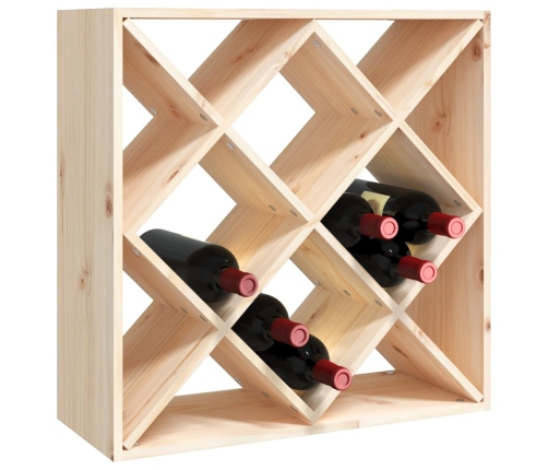 Botellero de madera maciza de pino 62x25x62 cm