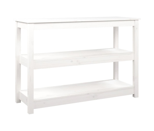 Mesa consola de madera maciza de pino blanco 110x40x74 cm