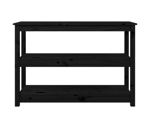 Mesa consola madera maciza de pino negro 110x40x74 cm