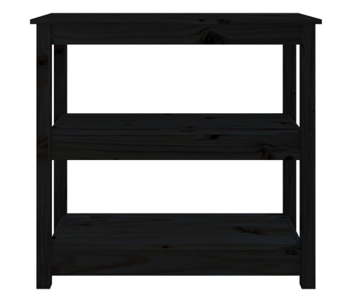 Mesa consola madera maciza de pino negro 80x40x74 cm