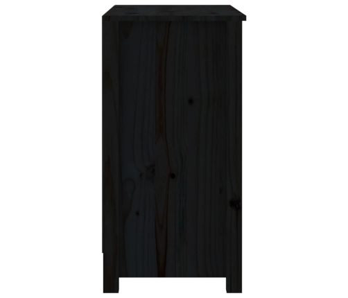 Estantería madera maciza de pino negra 80x35x68 cm