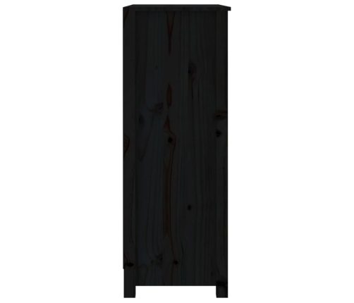 Estantería madera maciza de pino negra 80x35x97 cm