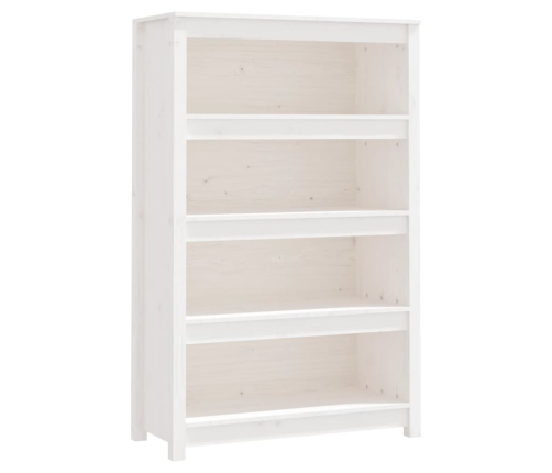 Estantería madera maciza de pino blanca 80x35x126 cm