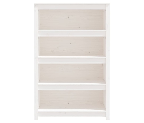 Estantería madera maciza de pino blanca 80x35x126 cm