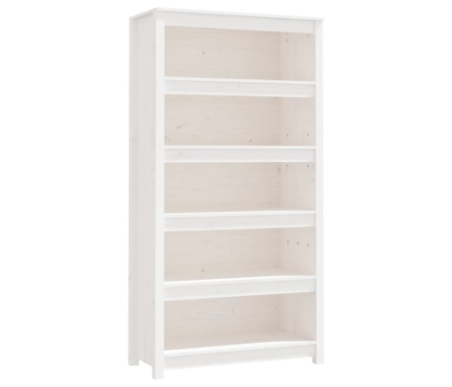 Estantería madera maciza de pino blanca 80x35x154 cm