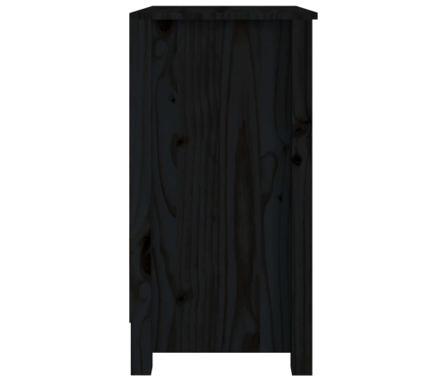 Estantería madera maciza de pino negra 50x35x68 cm