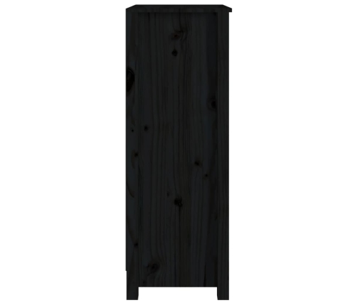 Estantería madera maciza de pino negra 50x35x97 cm