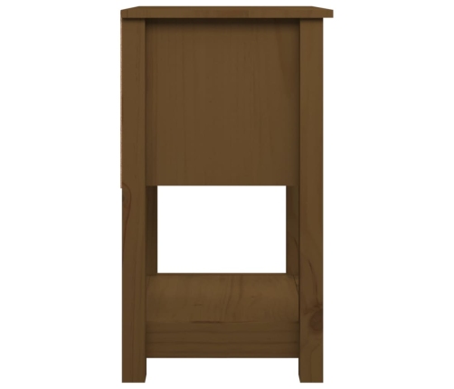 Mesita de noche madera maciza de pino marrón miel 40x35x61,5 cm