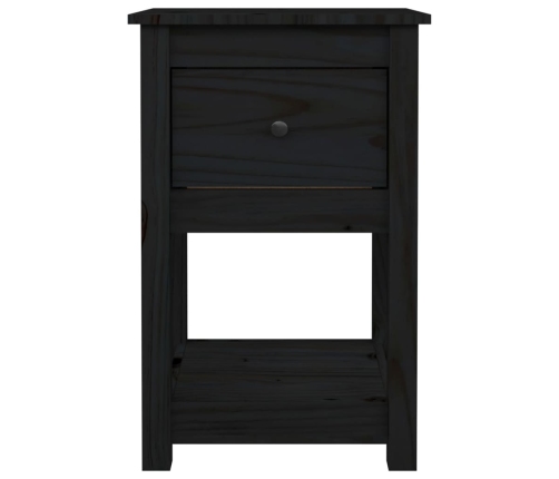 Mesitas de noche 2 uds madera maciza de pino negro 40x35x61,5cm