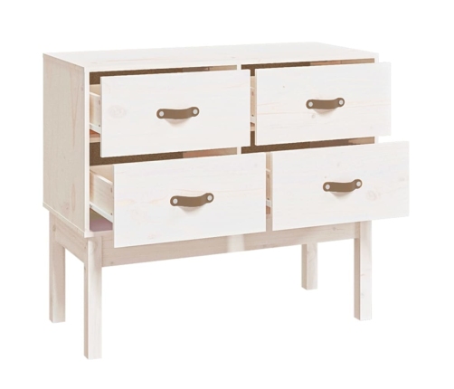 Mueble consola de madera maciza de pino blanco 90x40x78 cm