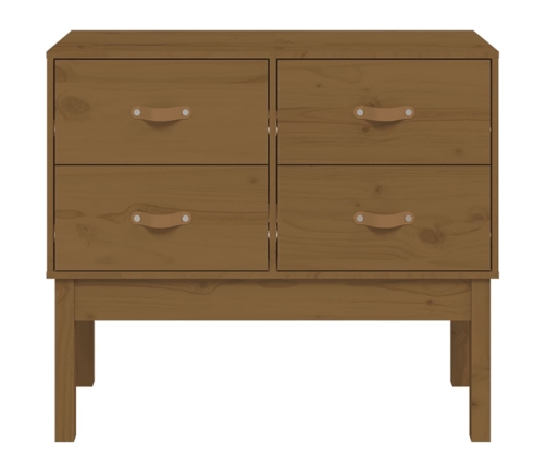 Mueble consola de madera maciza de pino marrón miel 90x40x78 cm