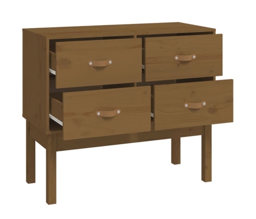 Mueble consola de madera maciza de pino marrón miel 90x40x78 cm