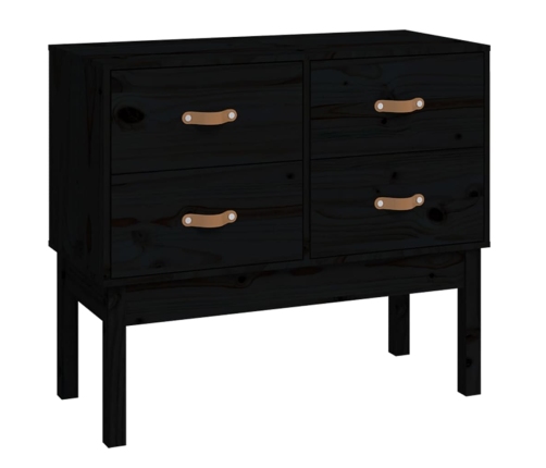 Mueble consola de madera maciza de pino negro 90x40x78 cm