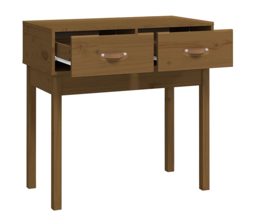 vidaXL Mesa consola de madera maciza de pino marrón miel 76,5x40x75 cm