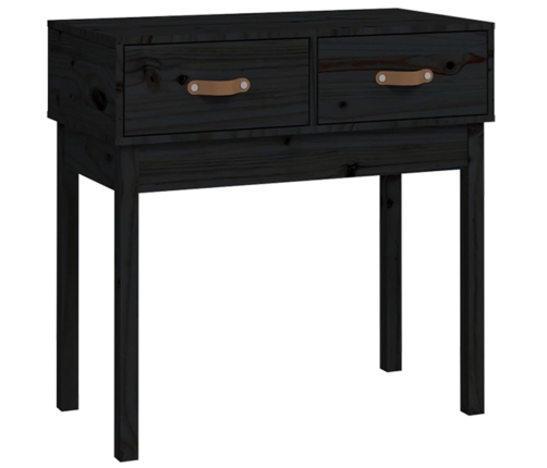 Mesa consola madera maciza de pino negro 76,5x40x75 cm