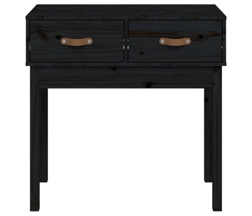 Mesa consola madera maciza de pino negro 76,5x40x75 cm