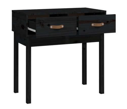 Mesa consola madera maciza de pino negro 76,5x40x75 cm