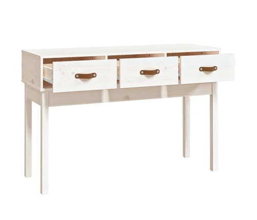 Mesa consola de madera maciza de pino blanco 114x40x75 cm