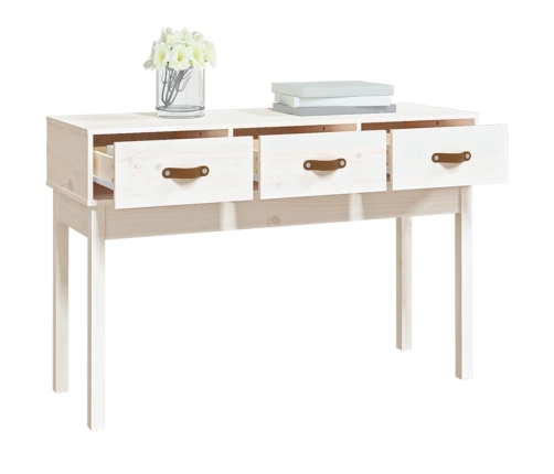 Mesa consola de madera maciza de pino blanco 114x40x75 cm