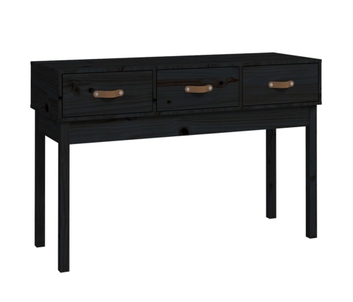 Mesa consola madera maciza de pino negro 114x40x75 cm