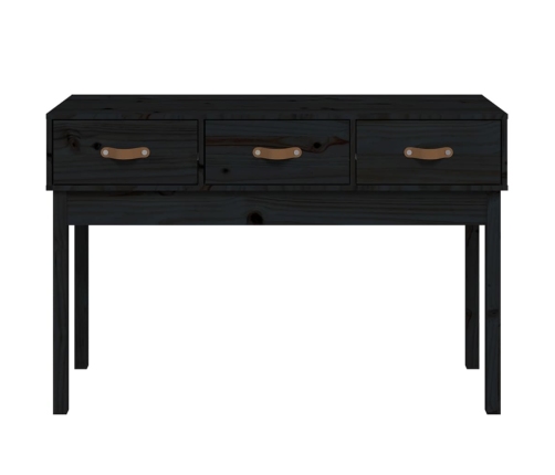 Mesa consola madera maciza de pino negro 114x40x75 cm