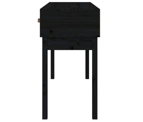 Mesa consola madera maciza de pino negro 114x40x75 cm