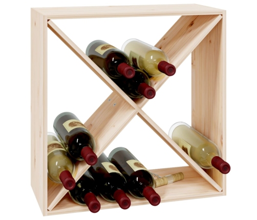 Botellero de madera maciza de pino 62x25x62 cm