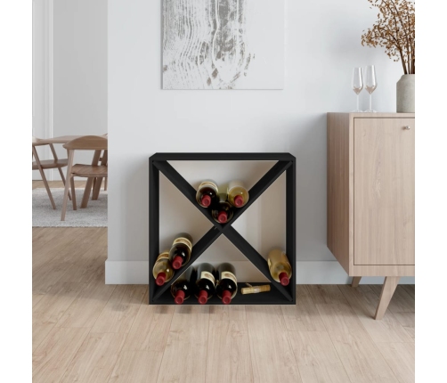 Botellero de madera maciza de pino negro 62x25x62 cm