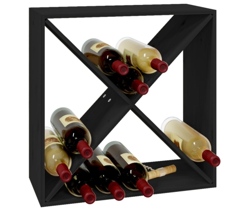 Botellero de madera maciza de pino negro 62x25x62 cm