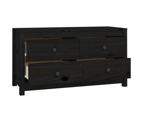 Armario auxiliar madera maciza de pino negro 100x40x54 cm