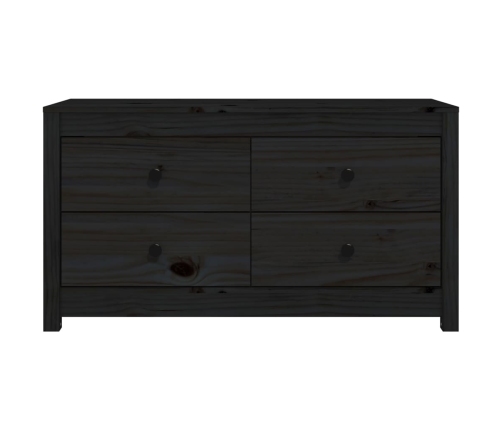 Armario auxiliar madera maciza de pino negro 100x40x54 cm