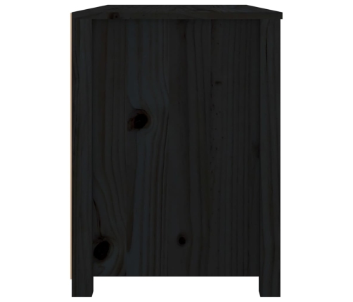 Armario auxiliar madera maciza de pino negro 100x40x54 cm