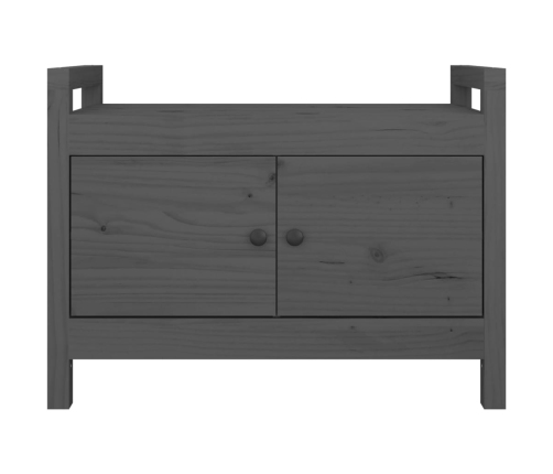 Banco de recibidor madera maciza de pino gris 80x40x60 cm