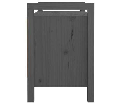 Banco de recibidor madera maciza de pino gris 80x40x60 cm