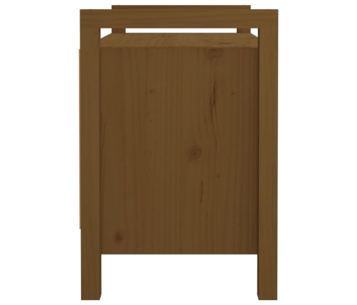 Banco de recibidor madera maciza de pino marrón miel 80x40x60cm