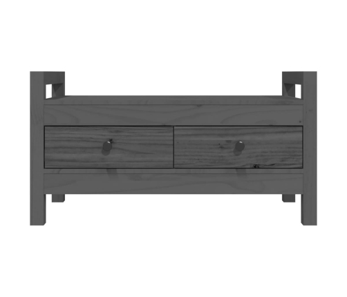 Banco de recibidor madera maciza de pino gris 80x40x43 cm