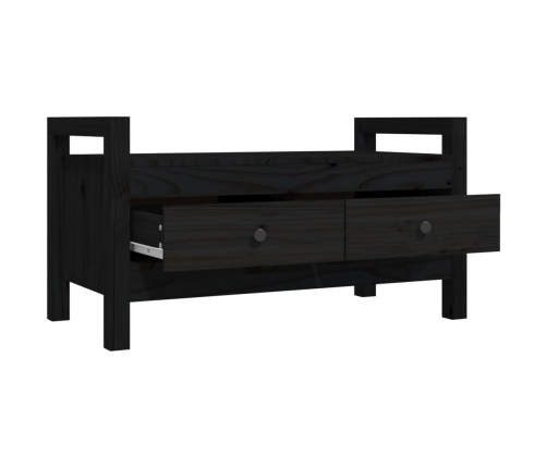 Banco de recibidor madera maciza de pino negro 80x40x43 cm